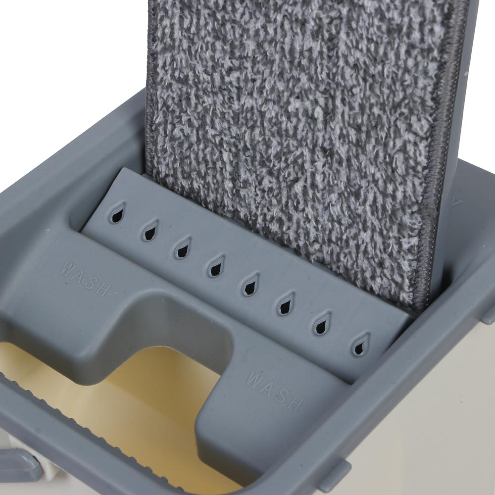 VETTA Набор для уборки: швабра, ведро с механизмом отжима, 2 насадки, микрофибра - #11