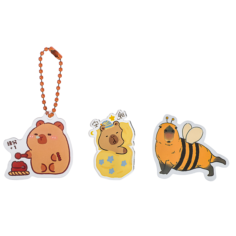 ИГРОЛЕНД Игрушка-сюрприз "Капибара" (брелок, значок, стикер), акрил, 9х11см - #11