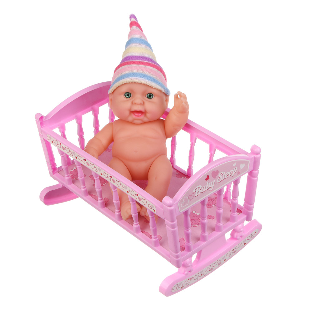 Пупс в кроватке 16 см, PVC, ABS, PP, тм ИГРОЛЕНД - #9