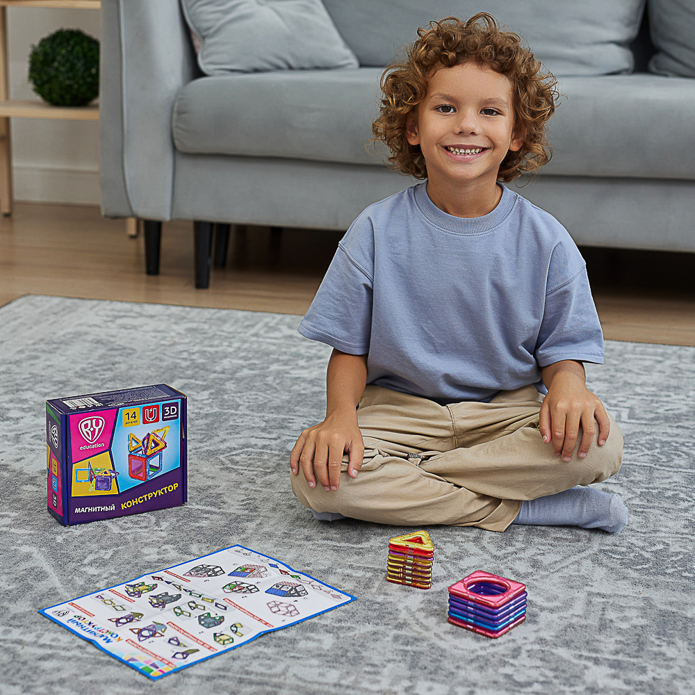 BY Education Конструктор магнитный "Мои первые магниты", 14 деталей, PS ,ABS, 16,5х14,5х6,5см - #7