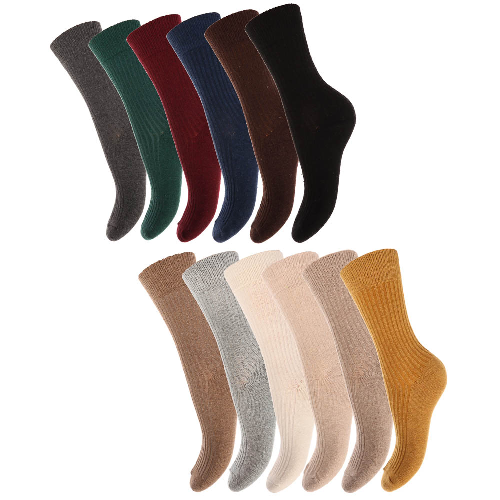 Носки женские "полушерсть" в рубчик, 65% полушерсть, 15% акрил, 10% спандекс, 10% эл, р. 36-39, rib1 - #1