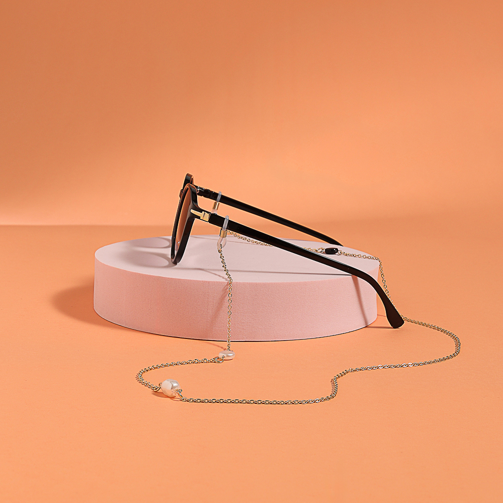 ЮL Цепочка для очков, пластик, биж.сплав, 65см, 6 дизайнов, арт.1 - #6