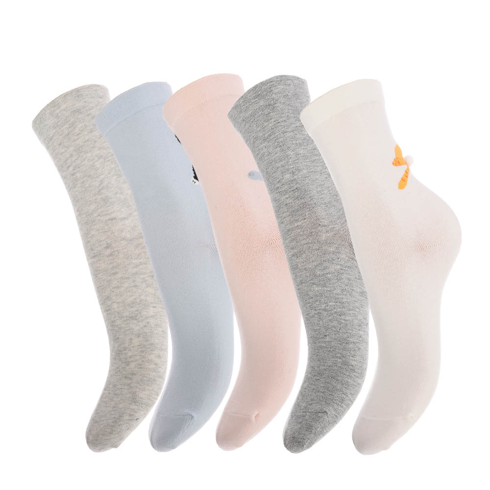 Носки универсальные с декором, тм Turkan, р. 36-41, 90%хлопок, 8% п/а, 2%лайкра,разноцветные, R0326 - #1