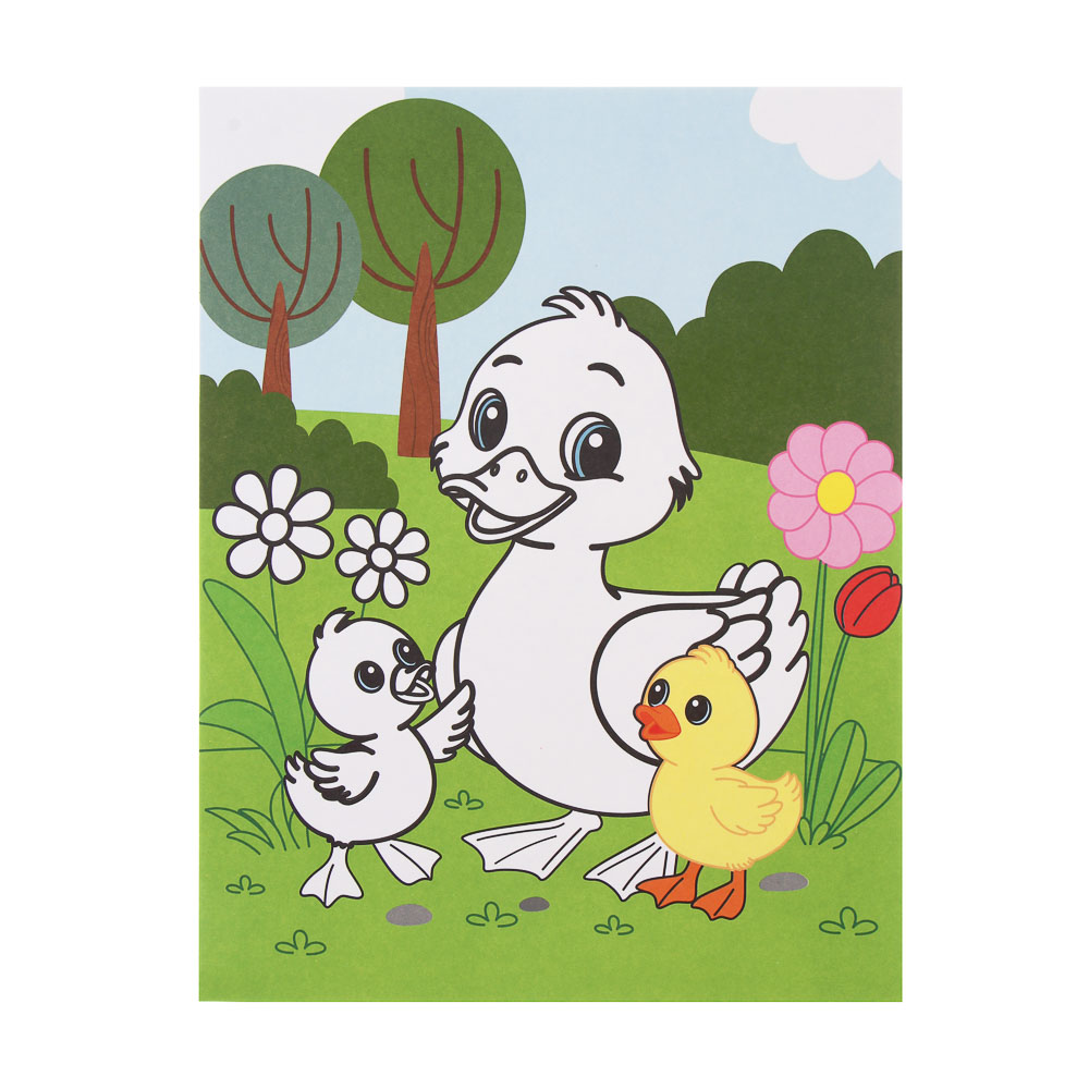 Фреска из песка с цветным фоном "Микс", бумага, песок 8-10цв., 21х27см - #1