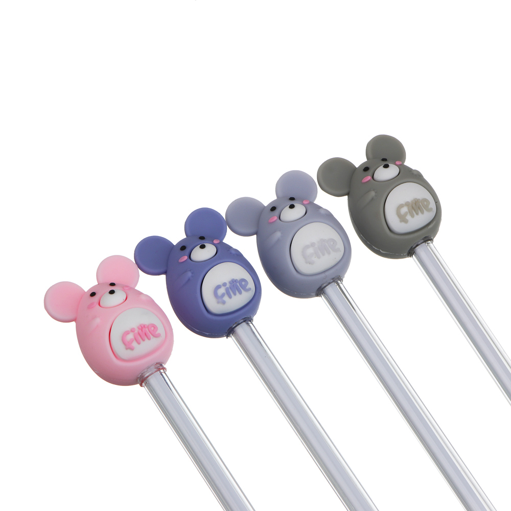 Ручка гелевая черная "Мышки", 4 вида - #5