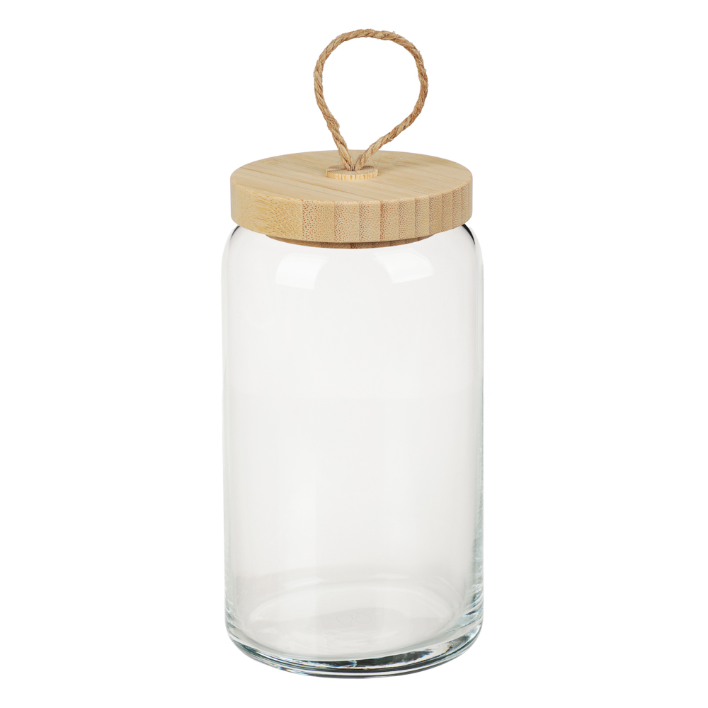 PASABAHCE Вуди Банка стеклянная с бамбуковой крышкой 1130мл, инд. упаковка, 43593B - #1