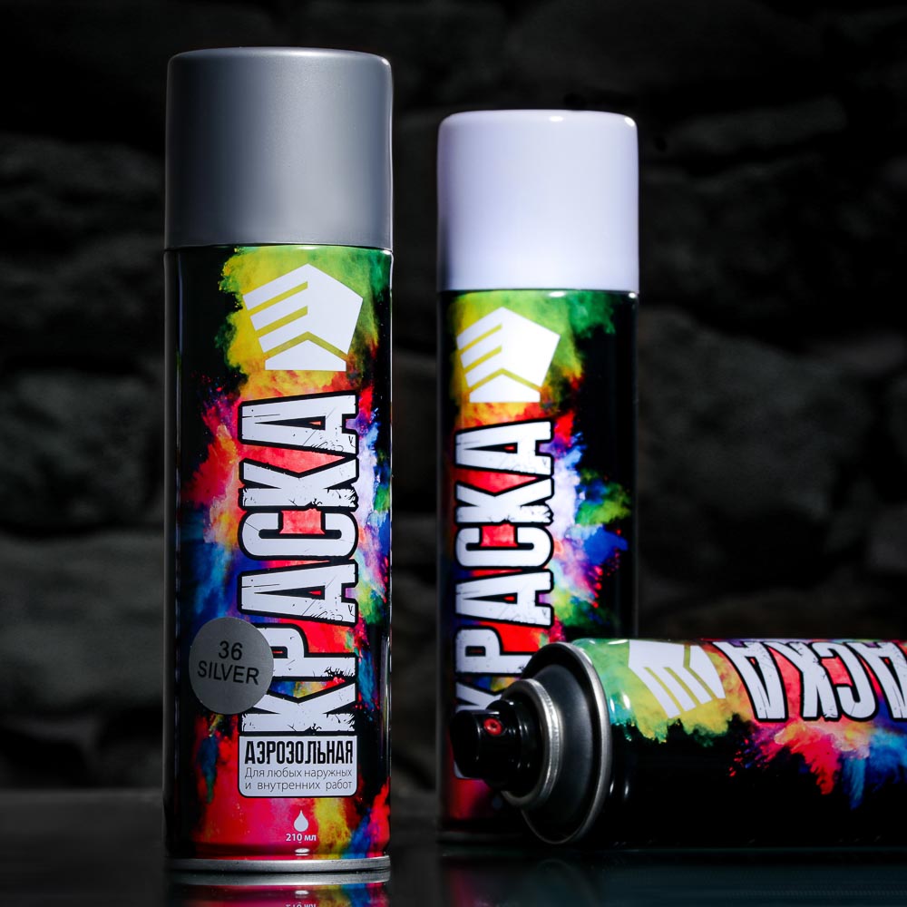 ЕРМАК Краска аэрозоль 210мл, белая, матовая 1007 - #5