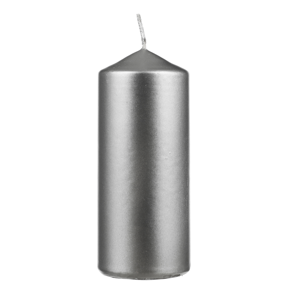Свеча-столбик серебро, 5х12 см - #1