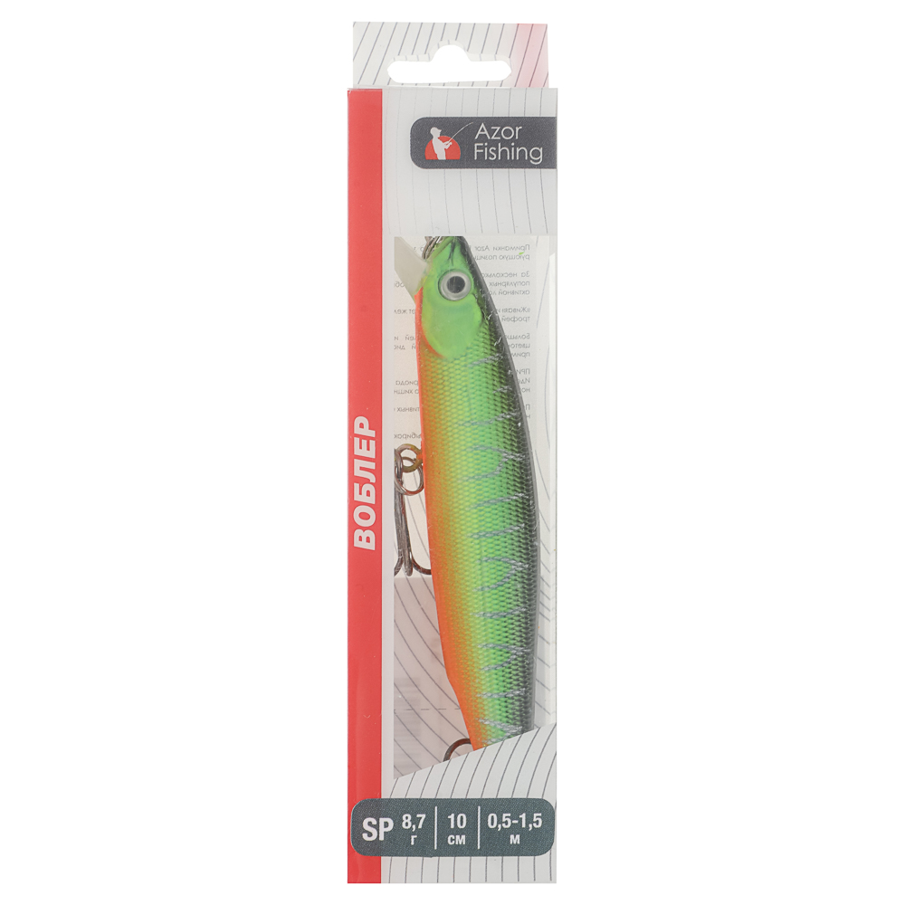 Воблер "Дэнсер Флэт Минноу" тм AZOR FISHING, F, 8,7гр, 100мм, 0,5-1,5м, 5 цветов - #4