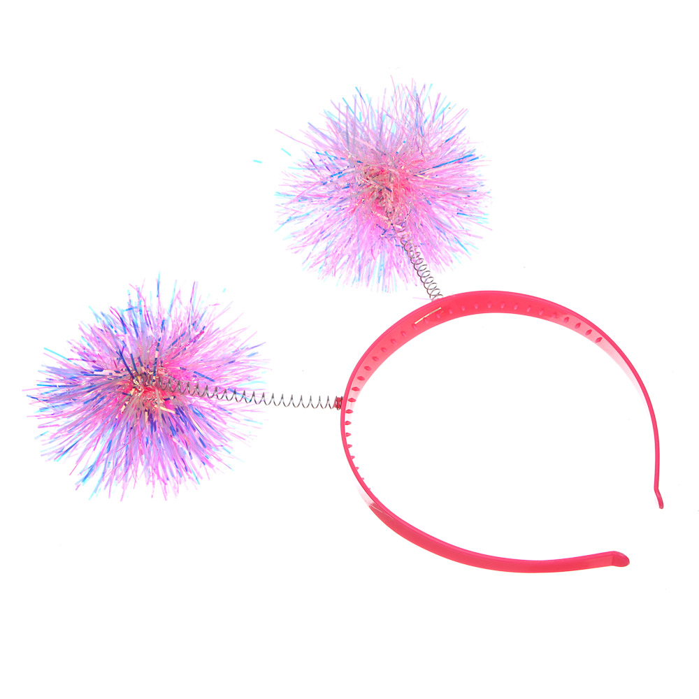 СНОУ БУМ Ободок с помпонами, диаметр 11см, пластик, металл - #3