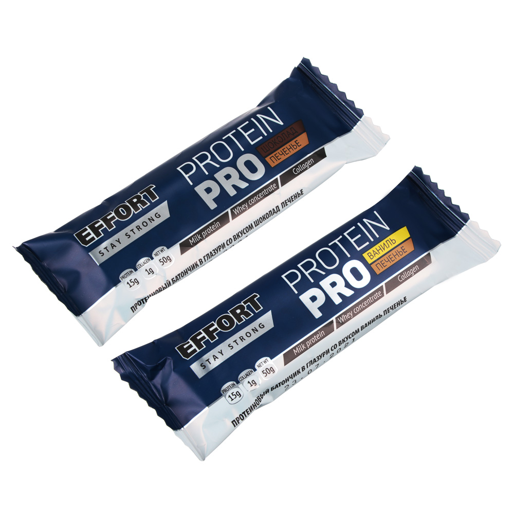 Батончик Effort Protein pro, 50г, 2 вида: шоколад печенье / ваниль печенье - #2