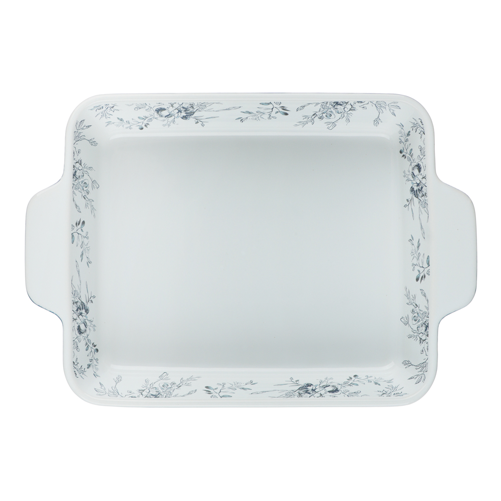Форма для запекания и сервировки прямоугольная 28,2х19,5х5,8см тм MILLIMI цветы, керамика - #7