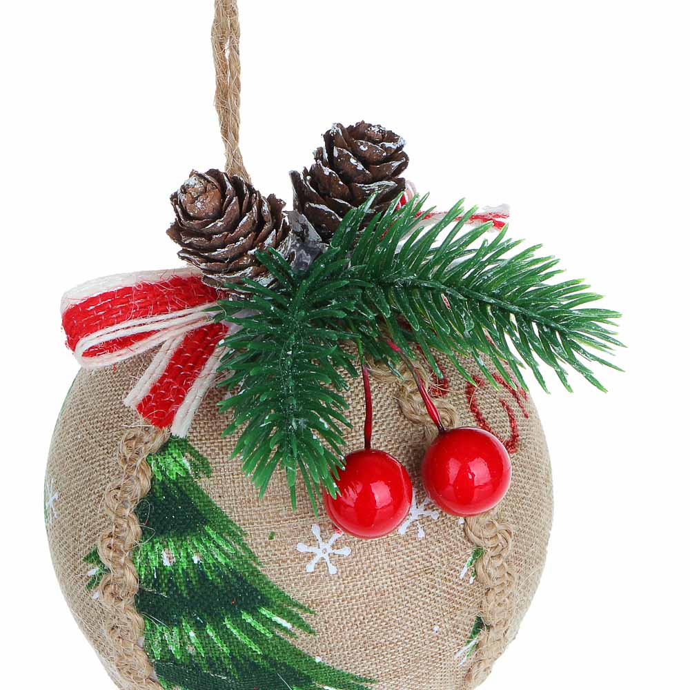 Подвеска Сноубум "Рождественский шар" с декором из хвои - #2