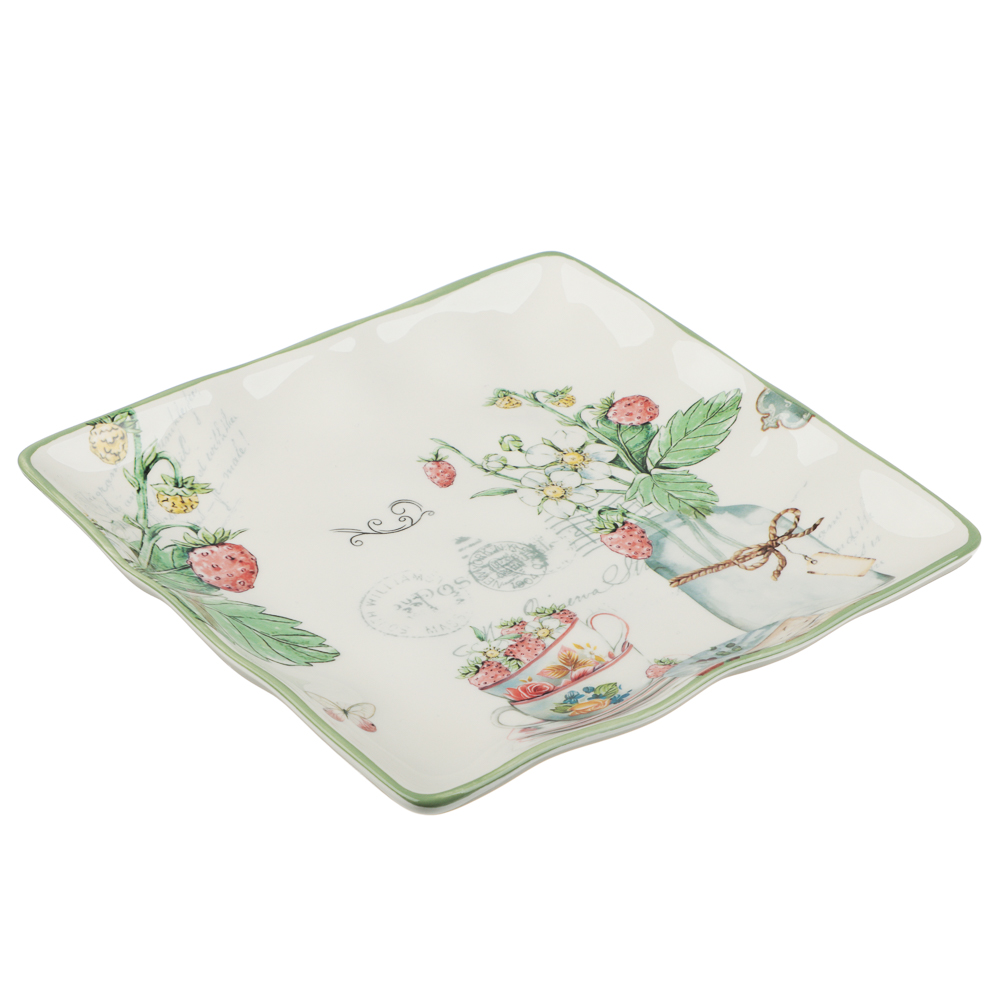 MILLIMI Земляника Блюдо квадратное, 22х22х3см, керамика - #2