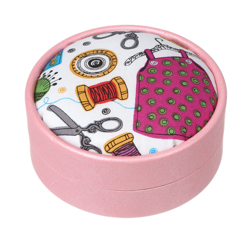 Набор швейных принадлежностей в круглом корпусе, d8,5х4,5см, 21 предмет, 2 дизайна - #2