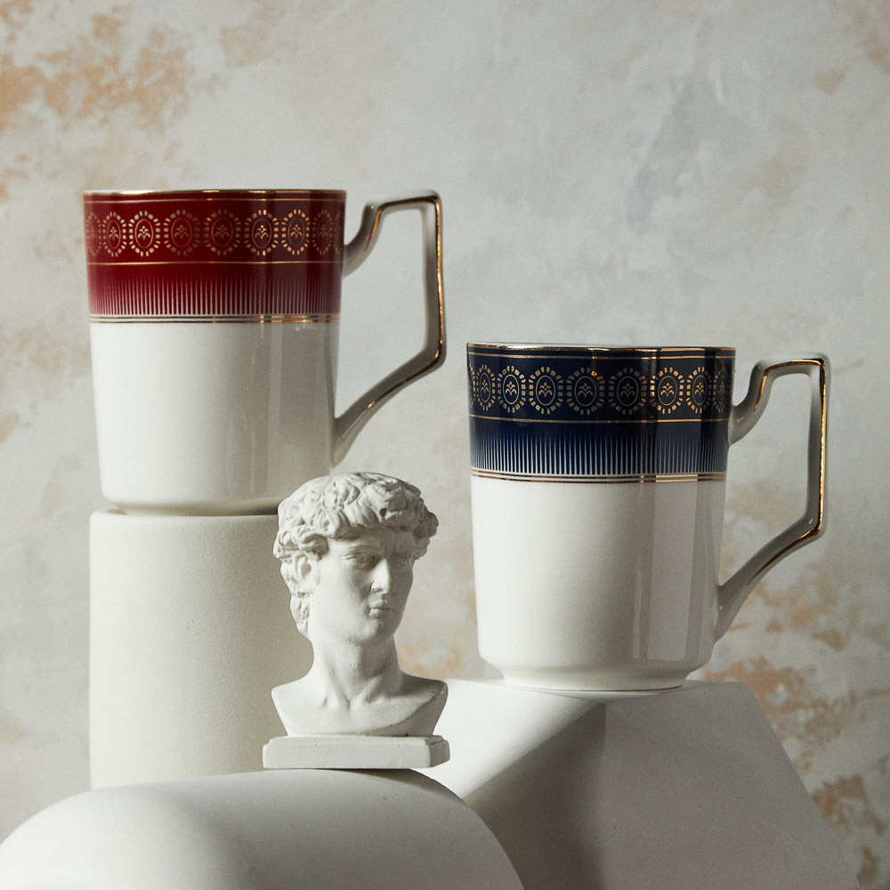 MILLIMI Элеганза Кружка 400мл, костяной фарфор, синий - #5