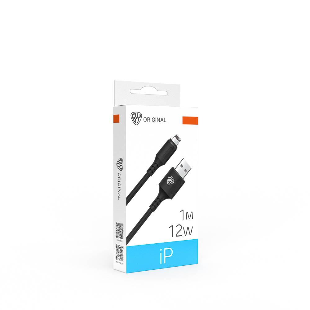 Кабель для зарядки USB(A)-iP BY Fusion, 12Вт, 1 м, 2.4A, TPE, чёрный - #2