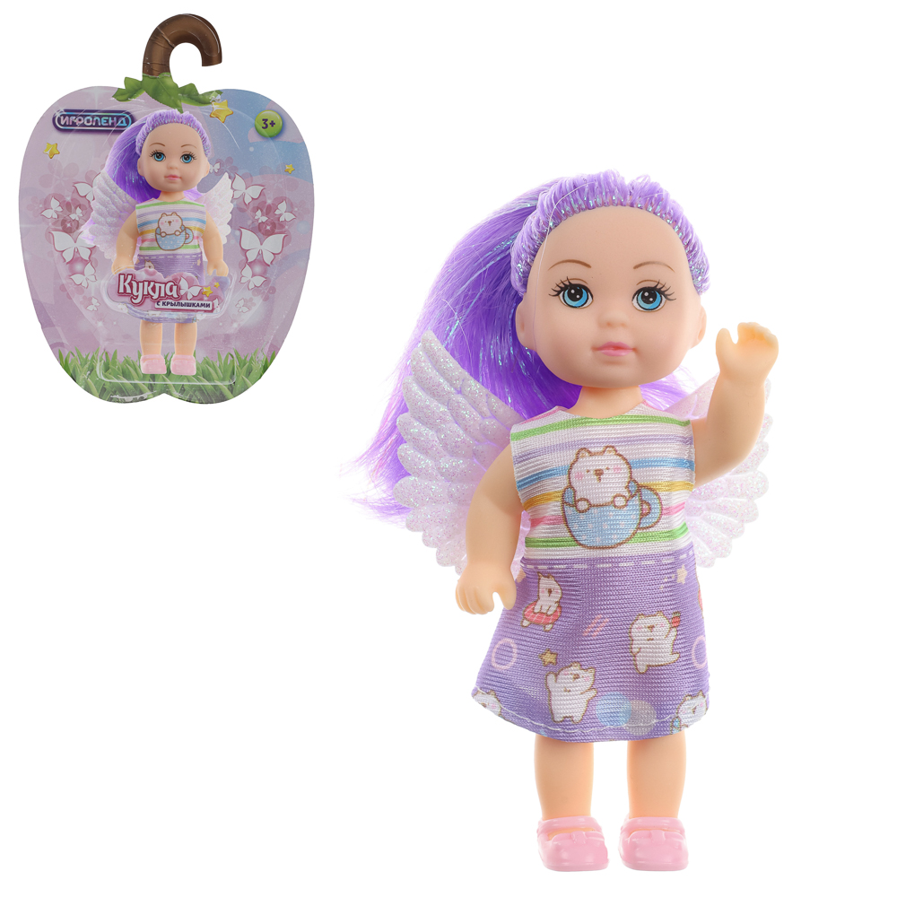 ИГРОЛЕНД Кукла с крылышками и цветн.волосами, 11 см, ABS, PVC, полиэстер, 13,5х4,5х18 см, 6 дизайнов - #21