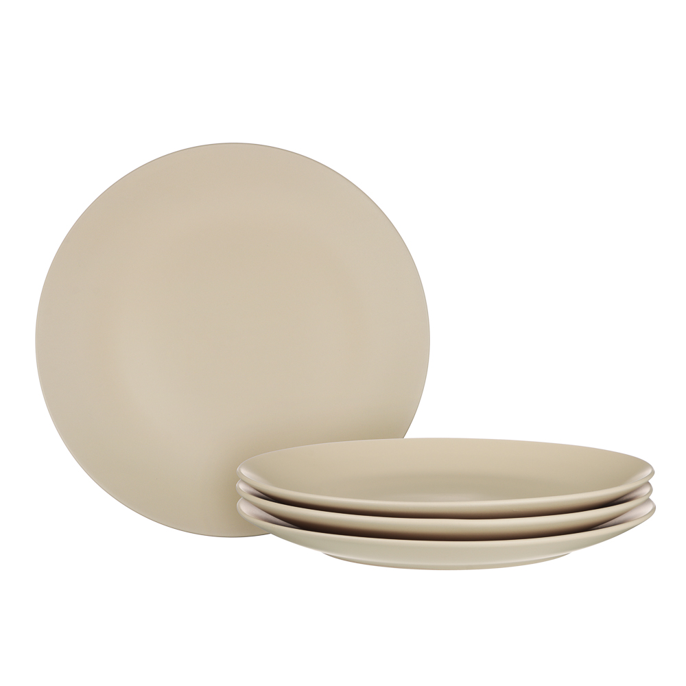 MILLIMI Набор стол.посуды 16пр(тар26см*4, тар20см*4, салатн650мл*4, кружка340мл*4) керамика, кремовы - #6