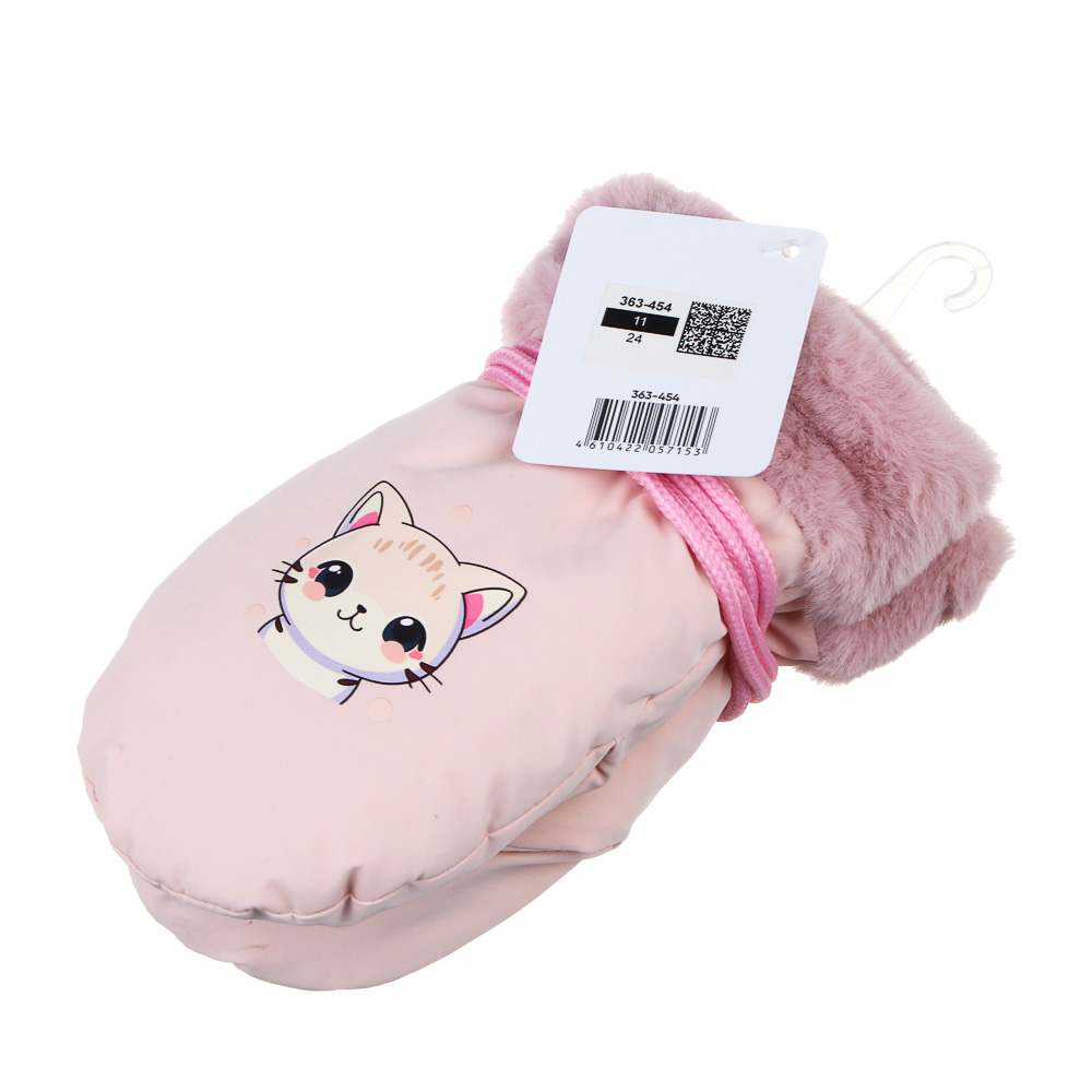 GALANTE Рукавицы детские на флисе на веревке, р.12, 100% полиэстер, разноцветные, ОЗ25-38 - #7