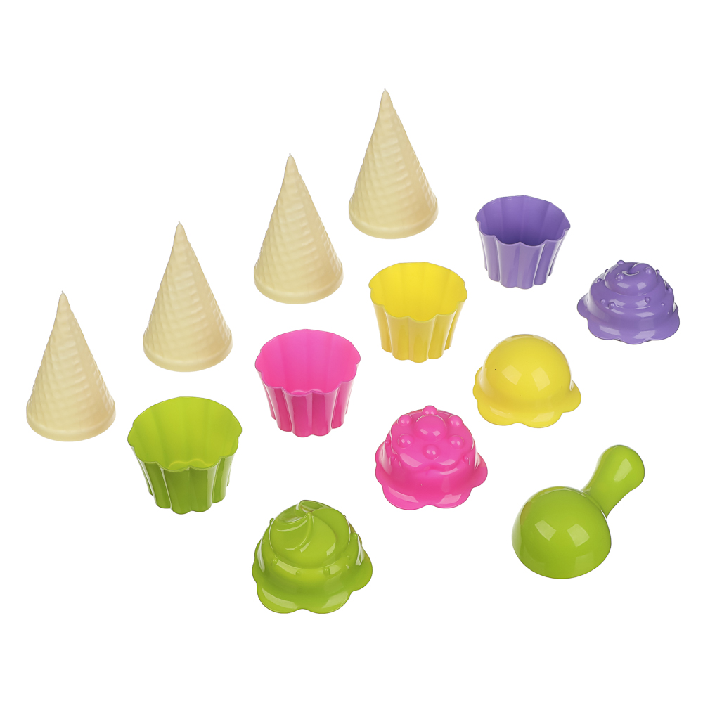 Набор формочек "Мороженое", ИГРОЛЕНД, 13 предметов, пластик, игрушка для детей 3+ - #3