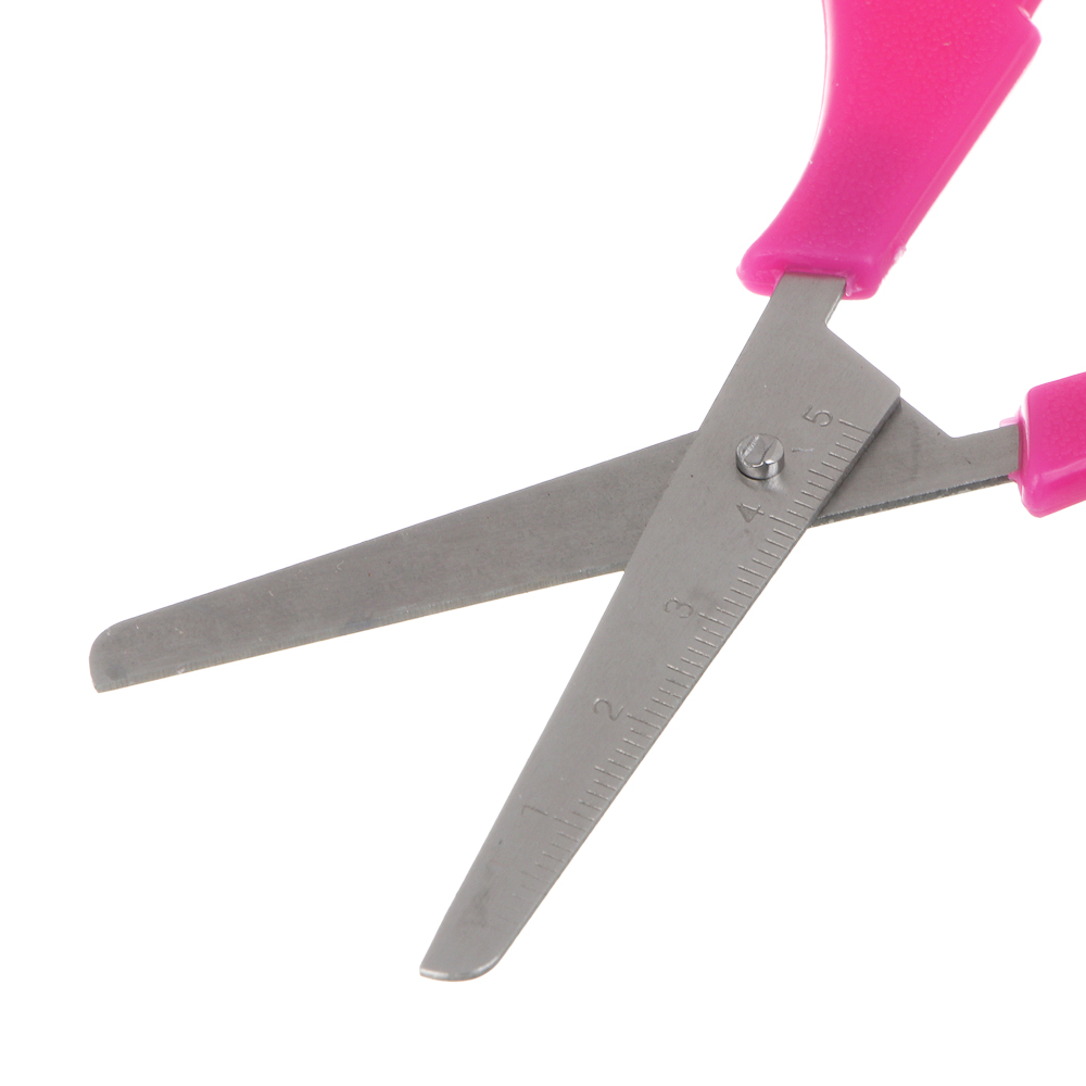 ClipStudio Ножницы школьные 13см с линейкой, пластиковые ручки, 3 цвета, на карточке с подвесом - #4