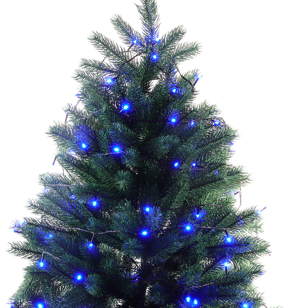 СНОУ БУМ Гирлянда эл. вьюн 10м, 100LED, синий, режим стробоскоп, ПВХ черный, 220В - #8