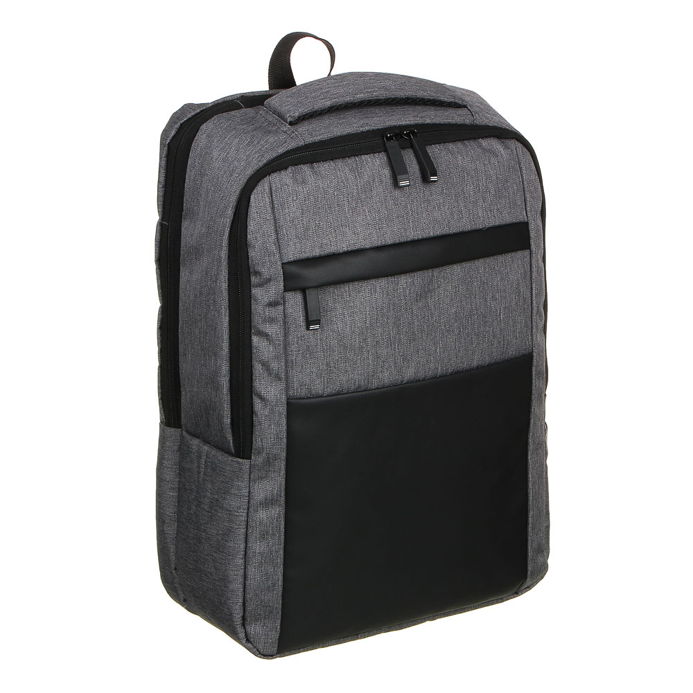 Рюкзак универсальный 42x30x13,5см, 2 отд, 1 карм., отделка прорезин.мат., USB, ПЭ под ткань,чер/сер. - #2