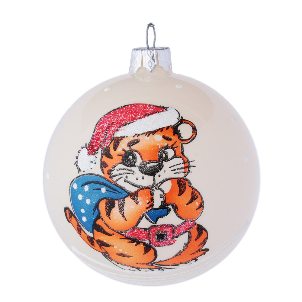 СНОУ БУМ Шар "Символ Года", 85 мм, стекло, тампопечать, 3 дизайна - #2