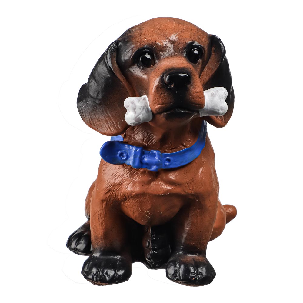 Копилка Пес с косточкой, 15x10x13 см, гипс - #1