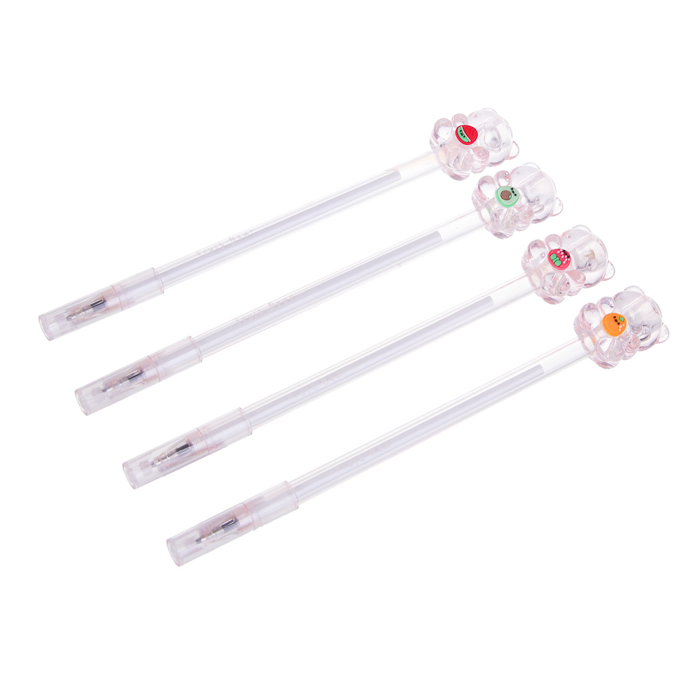 Ручка шариковая синяя, с наконечником в форме акрилового мишки, 4 дизайна, шоу-бокс - #1