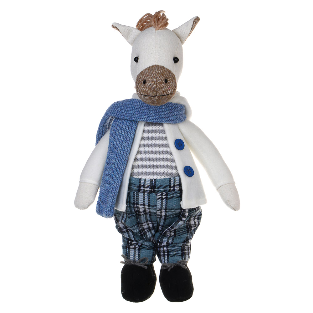 СНОУ БУМ Сувенир Конь в клетчатых штанах 13x12x30 см, полиэстер, 226-59 - #2