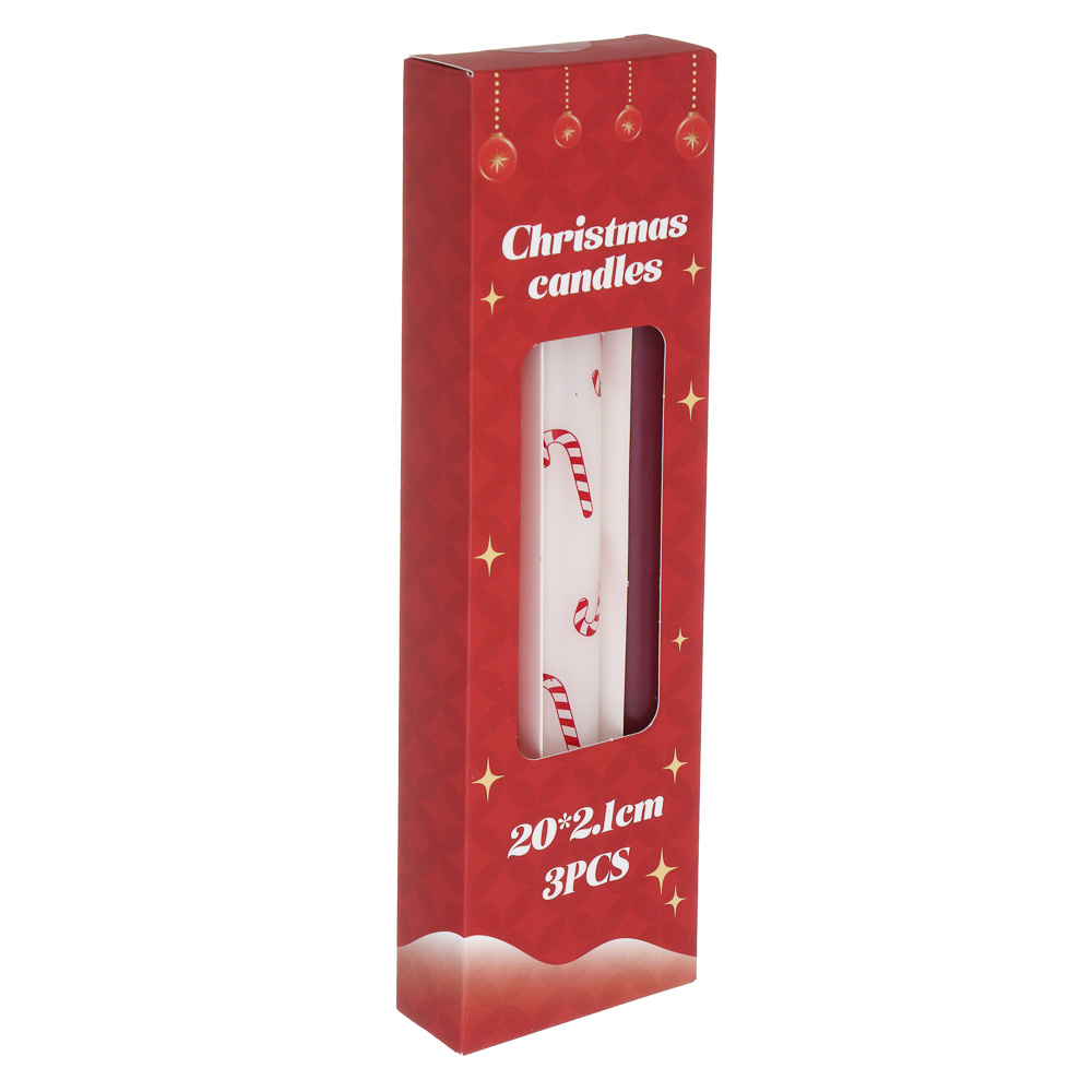 Набор свечей тм LADECOR 20*2,1 см, красные, 3 шт, парафин - #3