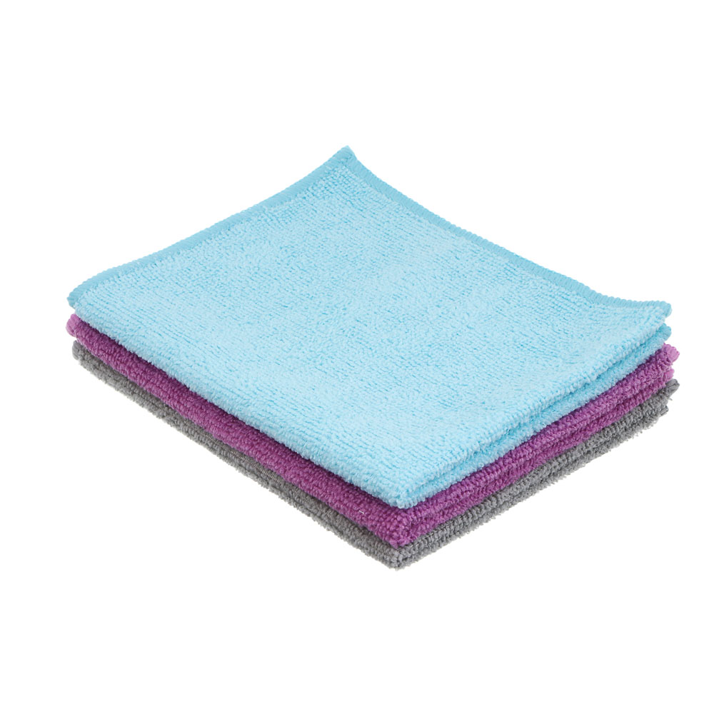 VETTA Набор салфеток из микрофибры, для кухни, 3 шт, махровые, 30х35см, 220г/кв.м, 3 цвета - #1