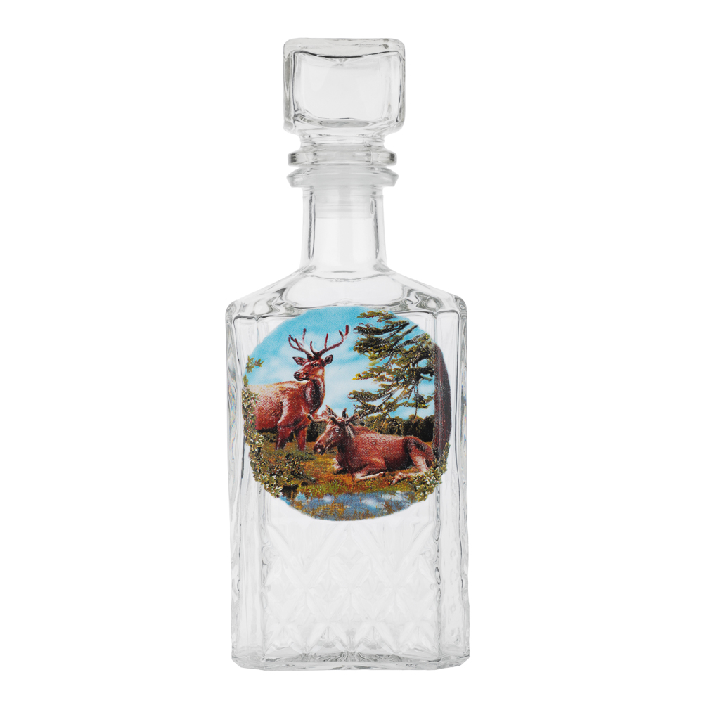 Набор Охота штоф 0,5л + стопки 50мл 6шт, стекло, с декором - #2