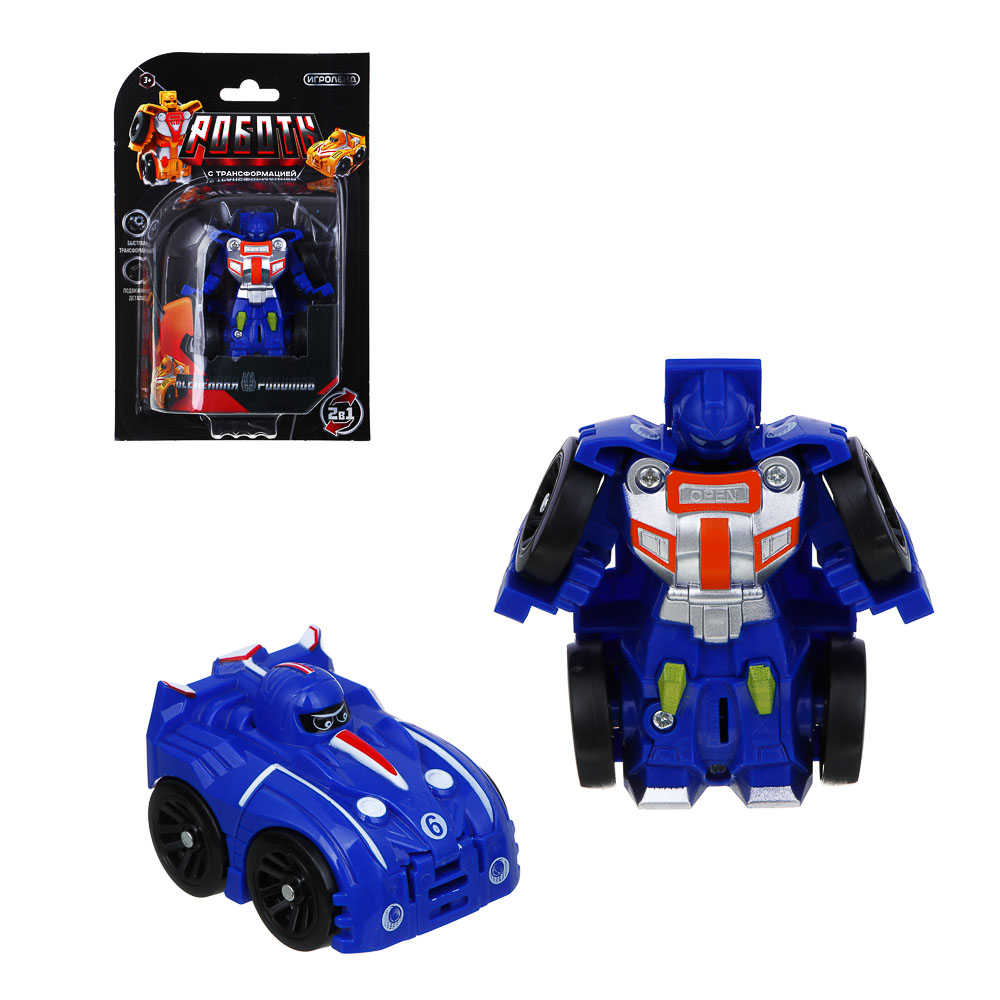 ИГРОЛЕНД Робот маленький, трансформируется в машину, ABS, 20х4,5х13, 4 диз. - #1