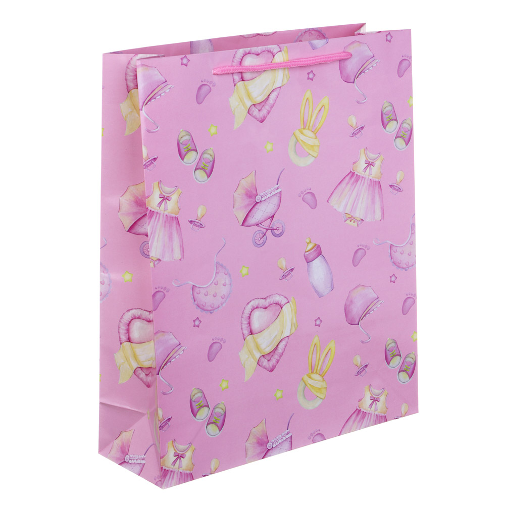 Пакет подарочный бумажный, 26x32x9 см, 128 гр, 4 дизайна, детство - #2