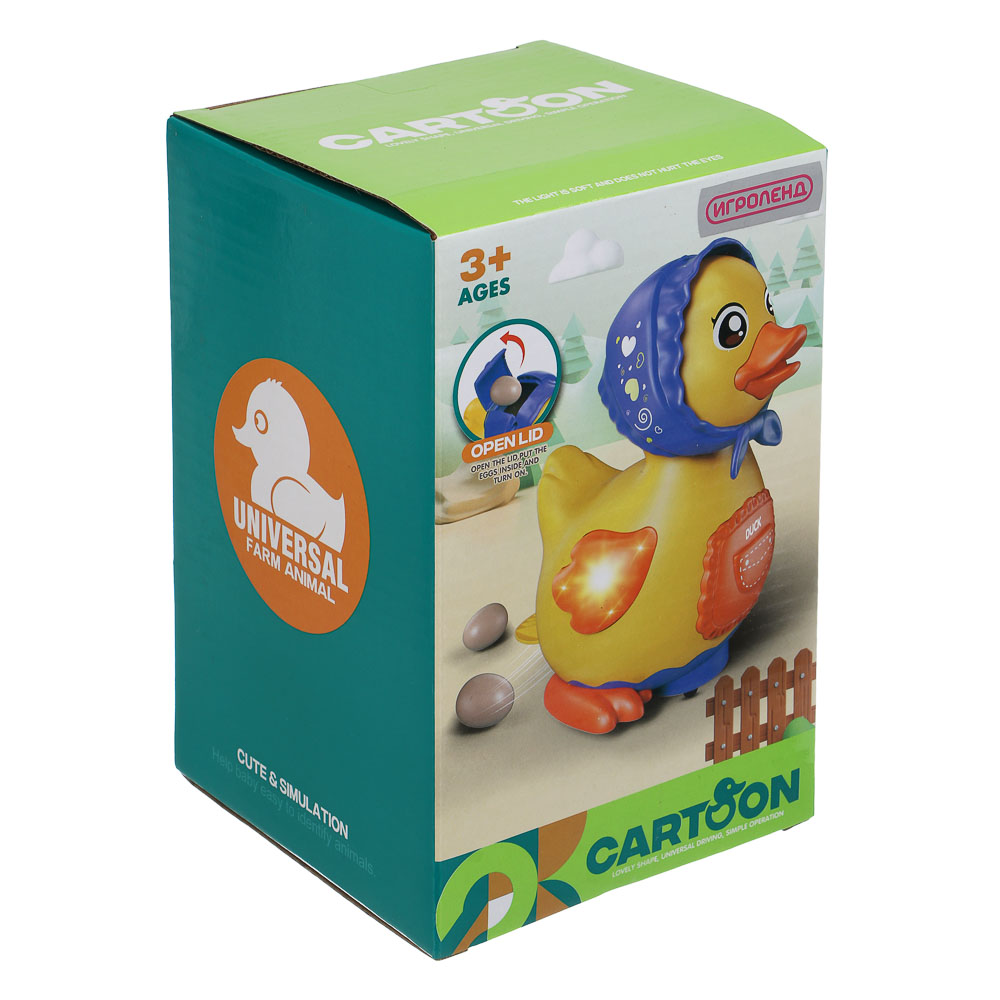 ИГРОЛЕНД Игрушка интерактивная ползунок "Утка-несушка", звук, ABS, 3хААА, 12х12х18,5 см - #9