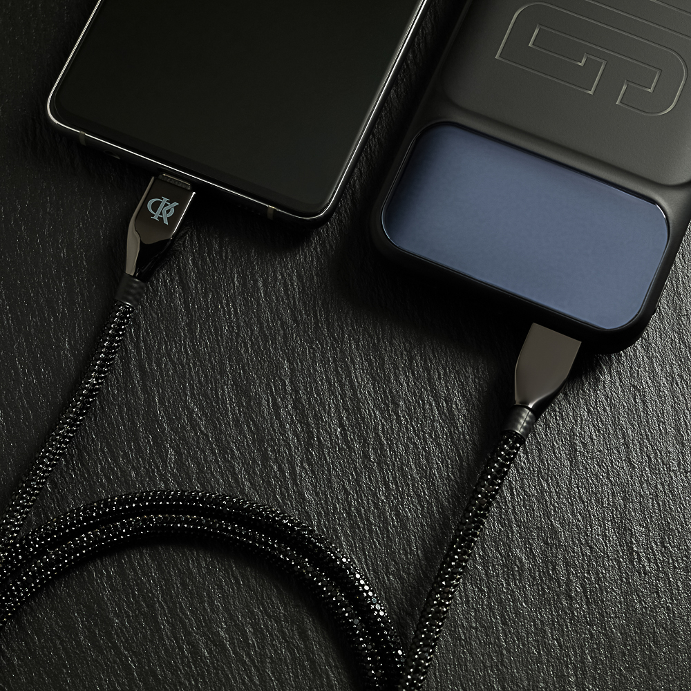 BY Ф.Киркоров Кабель для зарядки КРИСТАЛЛЫ iP, 1м, Быстрая зарядка 2.4А, 12W, черный - #12