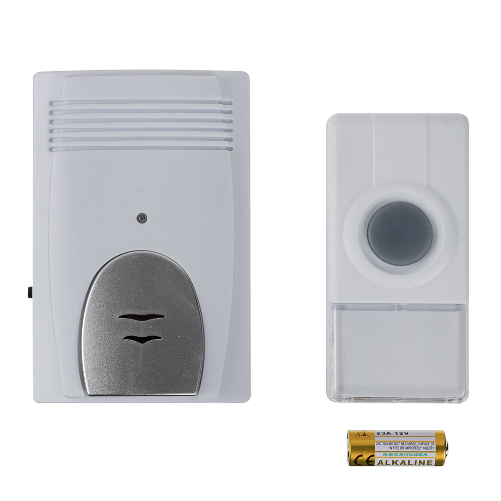 Звонок беспроводной дверной BY, 32 мелодий, 1x23A, 2xAA, с водонепроницаемой кнопкой - #1