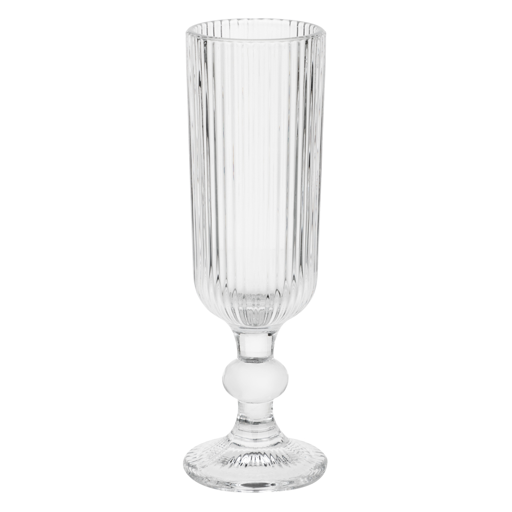 MILLIMI Бокал для шампанского Грея, 150мл, стекло, прозрачный, рифленый - #2