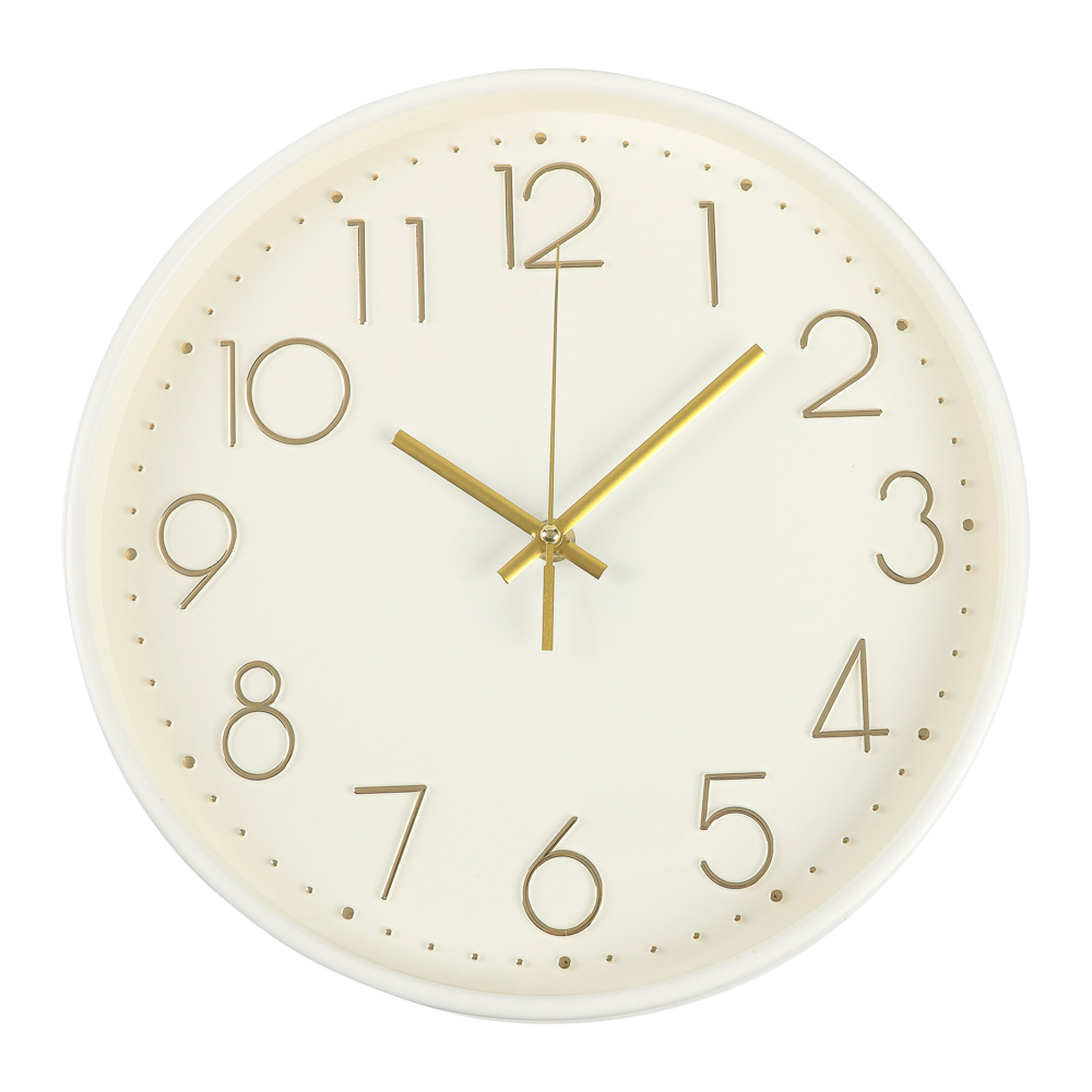 Часы настенные круг d=30см, корпус белый+золото, "Классика", арт.3017-001 - #1