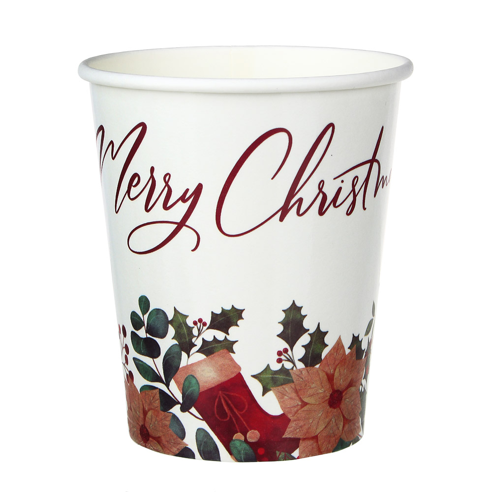 Набор бумажных стаканов Сноубум "Merry Christmas", 200 мл, 6 шт - #2