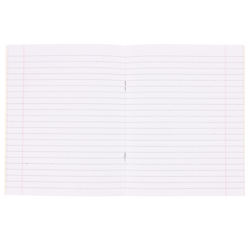 Тетрадь школьная 24л. в линейку, БЕЛЫЕ ЛИСТЫ, обл. плотный картон 190 гр, скрепка - #4