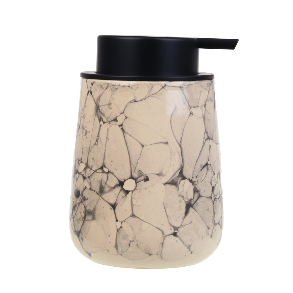 VETTA Дозатор для жидкого мыла, 320 мл, 13x9x9 см, керамика, "Космос", мрамор молочный - #2