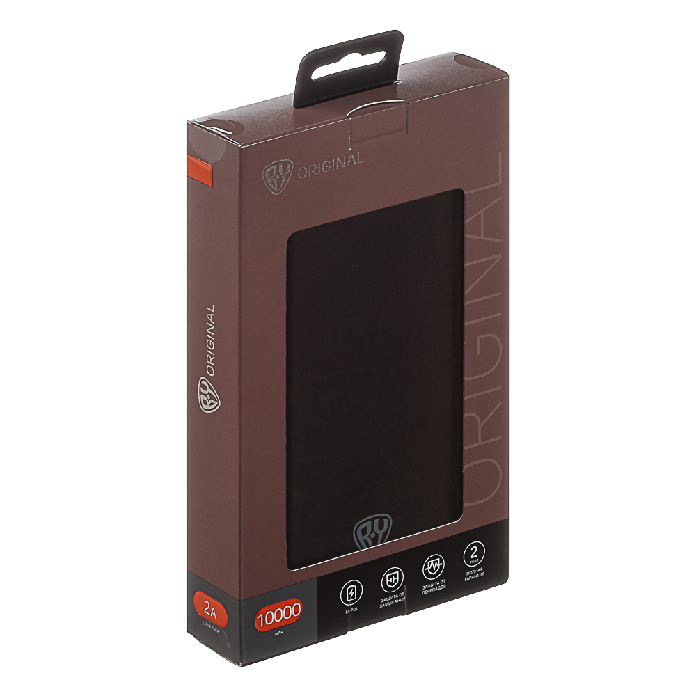 BY Аккумулятор мобильный, 10000 мАч, 2xUSB, 2А, пластик, черный - #2