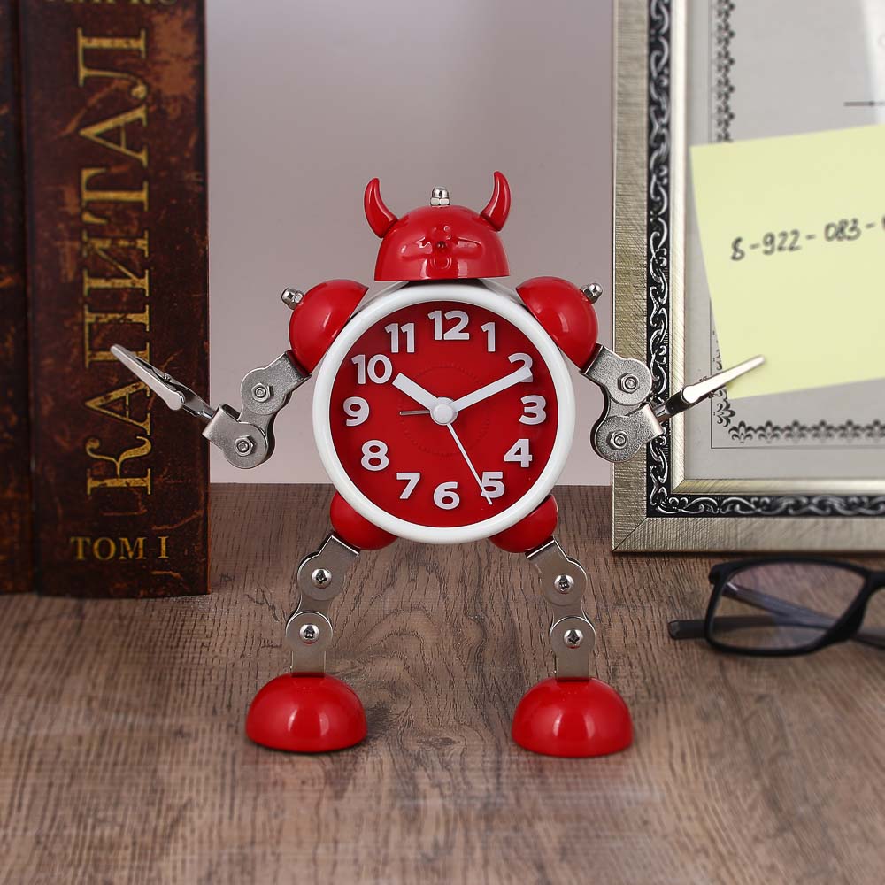 LADECOR Часы настольные металлические, 12x4,5x18,5см, цвет красный - #1