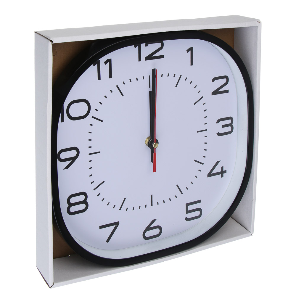 Часы настенные тм LADECOR CHRONO квадратные, 30x30x4 см, пластик, стекло, 1хАА - #4