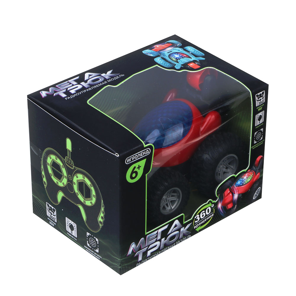 ИГРОЛЕНД Машина радиоуправляемая "Мега трюк", 4х кан., свет, 4АА, ABS, 16х11,2х11,5см, 4 дизайна - #9
