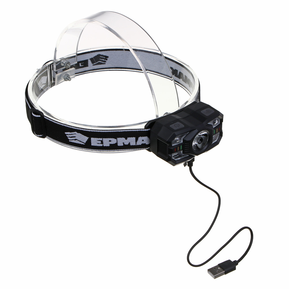 Фонарь налобный тм ЕРМАК,XТЕ+SMD,5 режимов,1200мАч,Type-C,сенсорный,пластик,75х40х37 мм,красный свет - #7